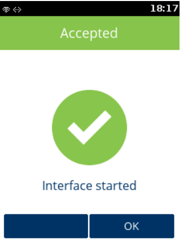 interface accepted and started