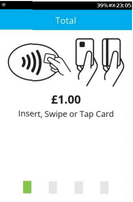 prompt to insert, swipe or tap card to initiate sale