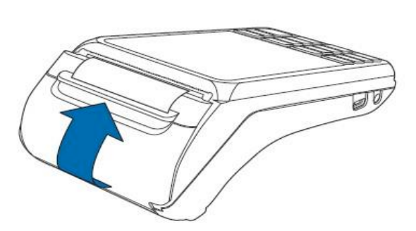 the correct way to place thermal troll in verifone v240m terminal