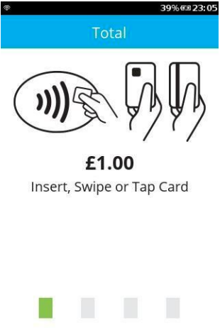 instruction for taking card payment