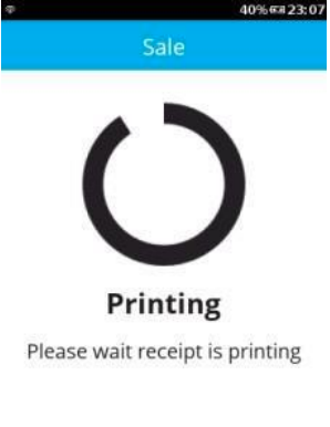 terminal is printing merchant copy receipt, please wait