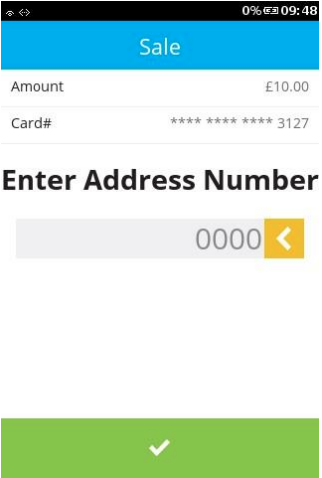 enter any numbers from the customers first line of address