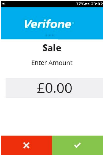 enter sale amount on verifone v240m screen to get started for refund customer not present