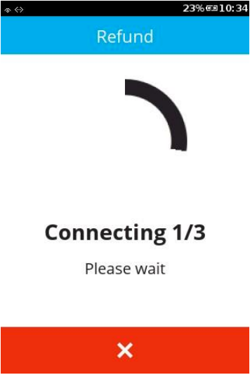 the device is now connecting to a server please wait 