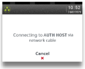 terminal is now connecting to auth host via network cable