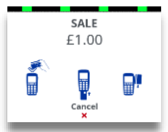 when terminal connects to contactless card the four green lights appear 